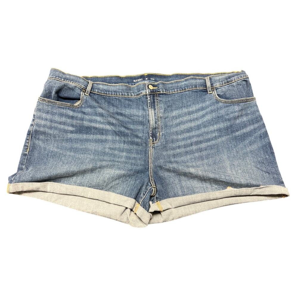 Old Navy Women's Plus Size Roll Cuff Medium Wash Denim Shorts Size 28